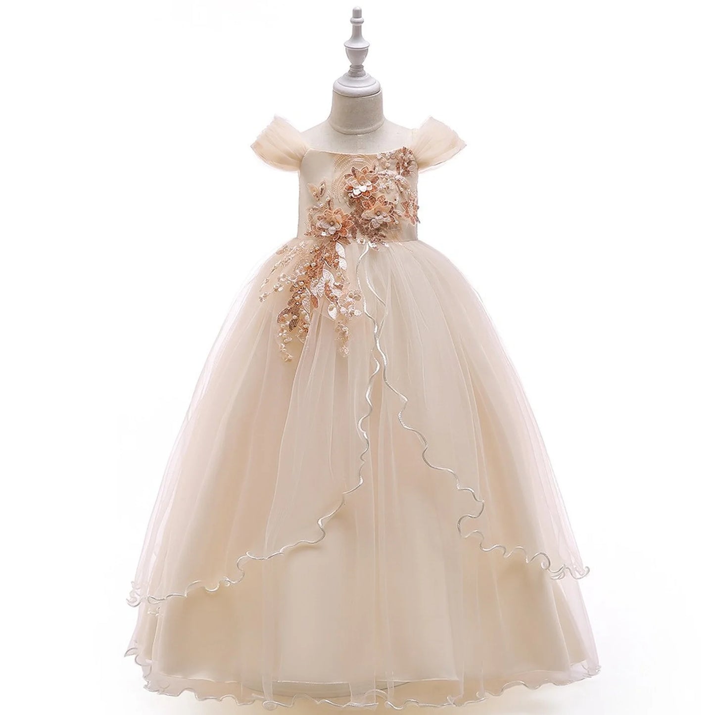 Kids Bridesmaid Dress For Girls Long Lace Wedding Prom Gown Flower Girl Party Dresses Children Formal Evening Clothes
