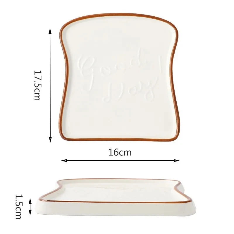 Breakfast bread plate, ceramic creative plate, steak plate, dessert plate Good Vibrations