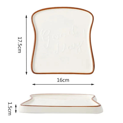 Breakfast bread plate, ceramic creative plate, steak plate, dessert plate Good Vibrations