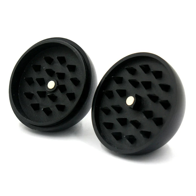 Black 8 tobacco grinder, manual herbal spice cutter, smoking accessory.