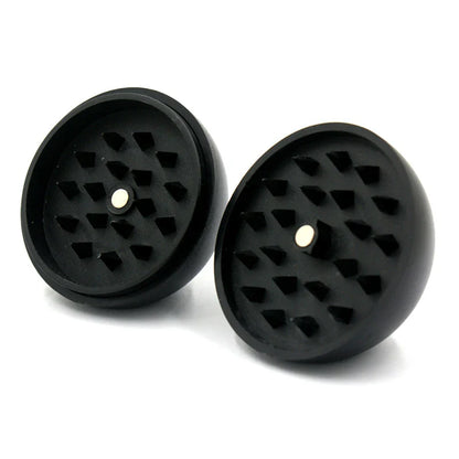 Black 8 tobacco grinder, manual herbal spice cutter, smoking accessory.