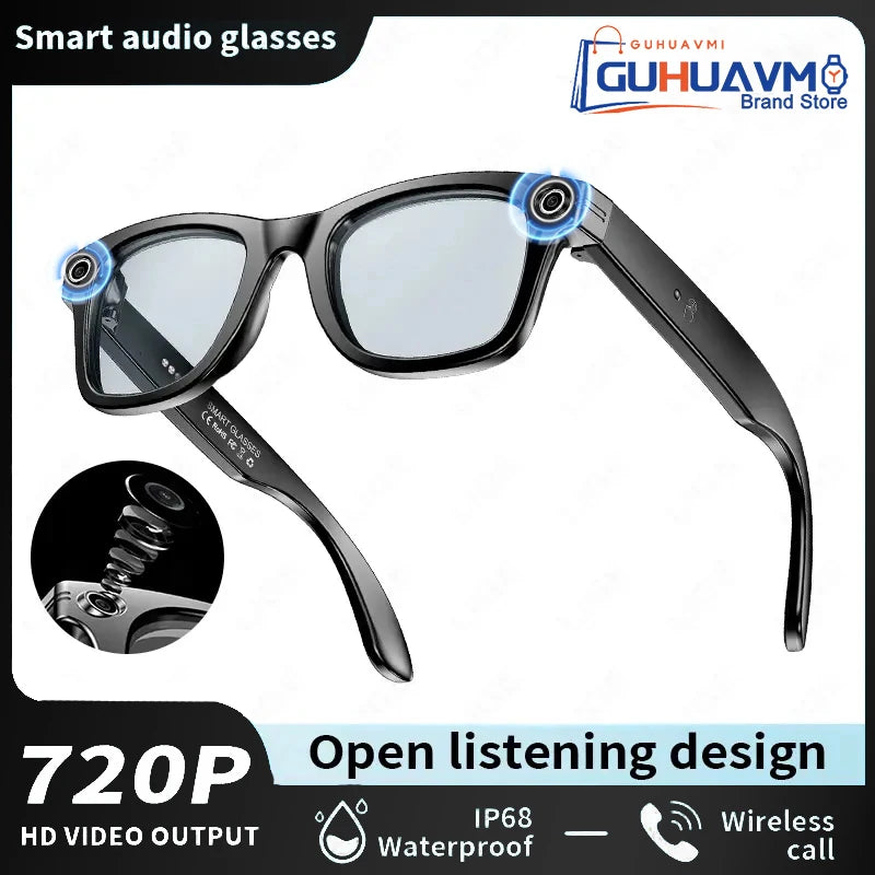 New Sunglasses Smart Glasses 8 Million Pixels Recording Videos AI Photo Recognition Answer Translation 290mAh Bluetooth Glasses Good Vibrations