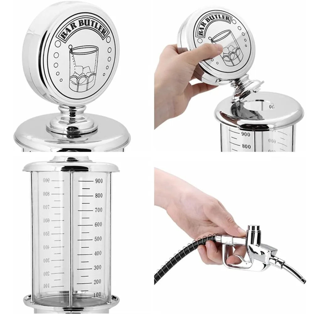 Gas Pump Dispenser for Drinks, Gas Pump Whiskey Wine Decanter, Single/Double Gun Beer Dispenser, Beverage Whiskey Decanter Tower Good Vibrations Adult Super Store