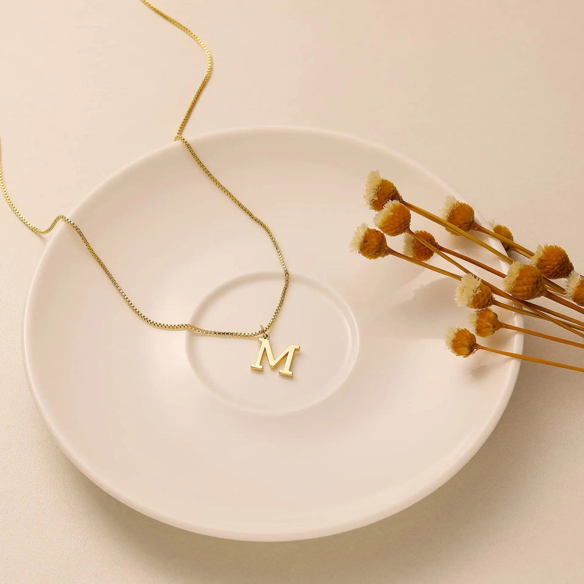 A-Z Initial Necklace 18K Gold Plated Necklace Cute Letter Stainless Steel Necklace for Women Good Vibrations