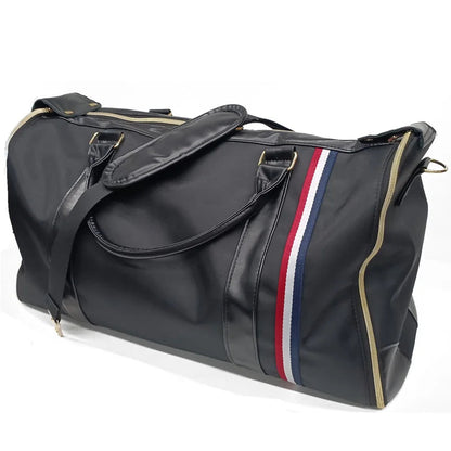 Geestock 2IN 1 Garment Duffel Bag for Travel Folding Suit Storage Bag Waterproof PU Travel Tote Bags Large Capacity Weekend Bag Good Vibrations