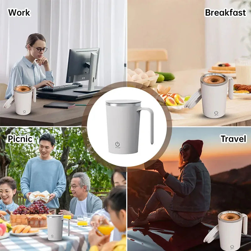 400ml Automatic Stirring Cup Mug Rechargeable Portable Coffee Electric Stirring Stainless Steel Rotating Magnetic Drinking Tools Good Vibrations Adult Super Store