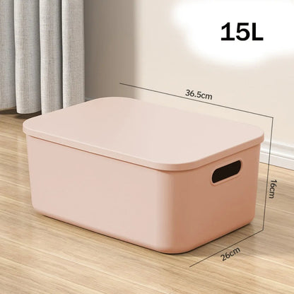 New Home Container Stackable Storage Box Organizer Container With Lid Cover Plastic Good Vibrations