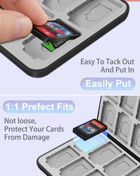 Switch Game Holder Case with 24 Cartridge Slots and 24 Micro SD Card Storage Portable Game Organizer Travel Switch Accessories Good Vibrations