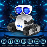 TOY Life Rechargeable RC Robot - LED Eyes Music Walkie Talkie Remote Control Toy for Kids Toddler Gift Good Vibrations