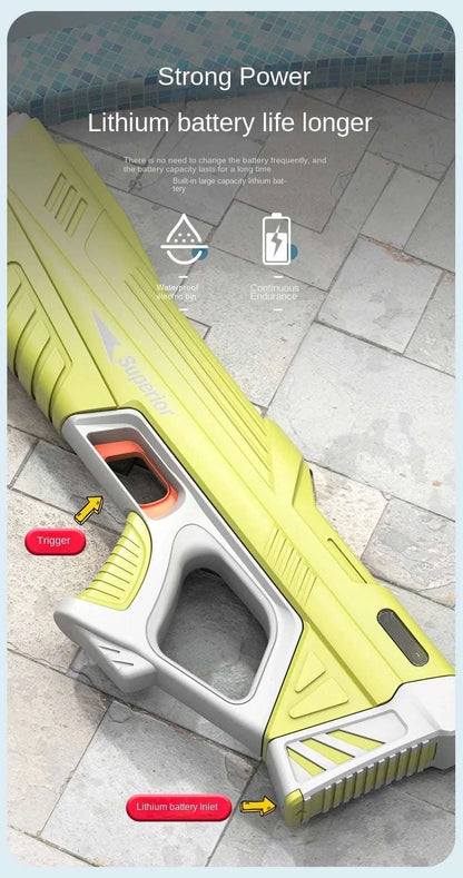 43cm Full Electric Automatic Water Storage Gun Toys Portable Children Summer Beach Outdoor Fight Fantasy Toys for Boys Kids Game Good Vibrations