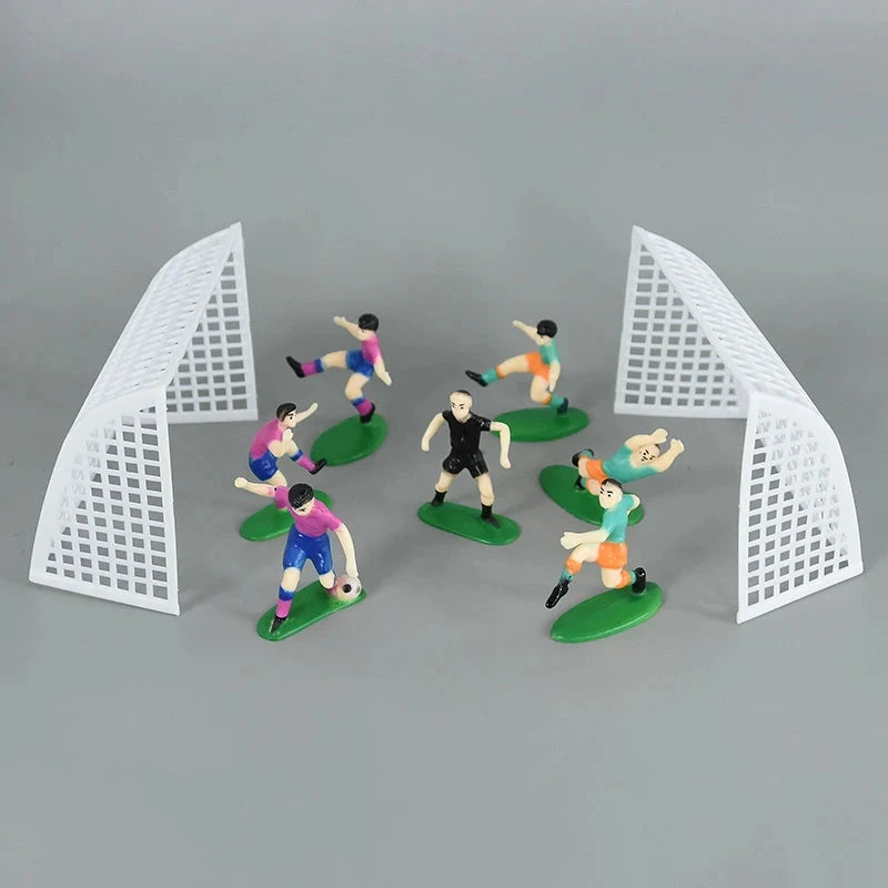 Football Birthday Cake Toppers Soccer Field Players Doll Cupcake Topper For Kids Birthday Sport Party Cake Decor DIY Baking Tool Good Vibrations