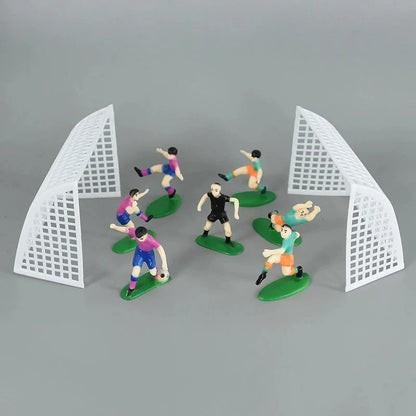 Football Birthday Cake Toppers Soccer Field Players Doll Cupcake Topper For Kids Birthday Sport Party Cake Decor DIY Baking Tool Good Vibrations