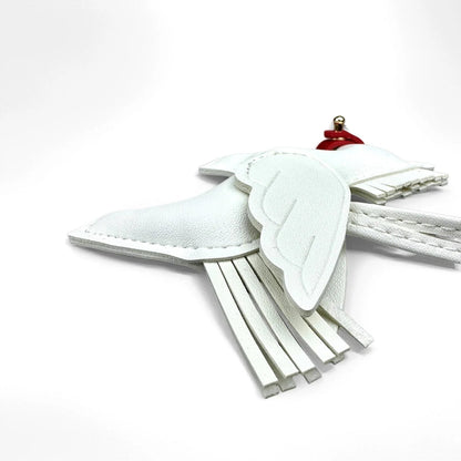 Elegant Winged Pony Keychain with Detachable Mouth Strap | Hand-Stitched Premium PU Leather Bag Charm with Plush Filling, Gift Good Vibrations