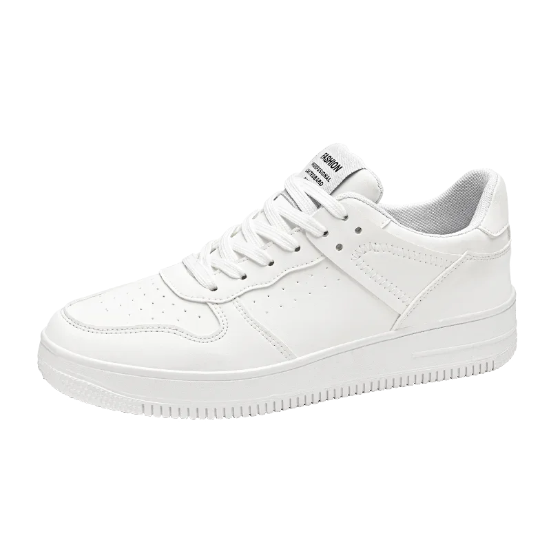 Men's Sneakers Casual Sports Shoes for Men Lightweight PU Leather Breathable Shoe Mens Flat White Tenis Shoes Zapatillas Hombre Good Vibrations