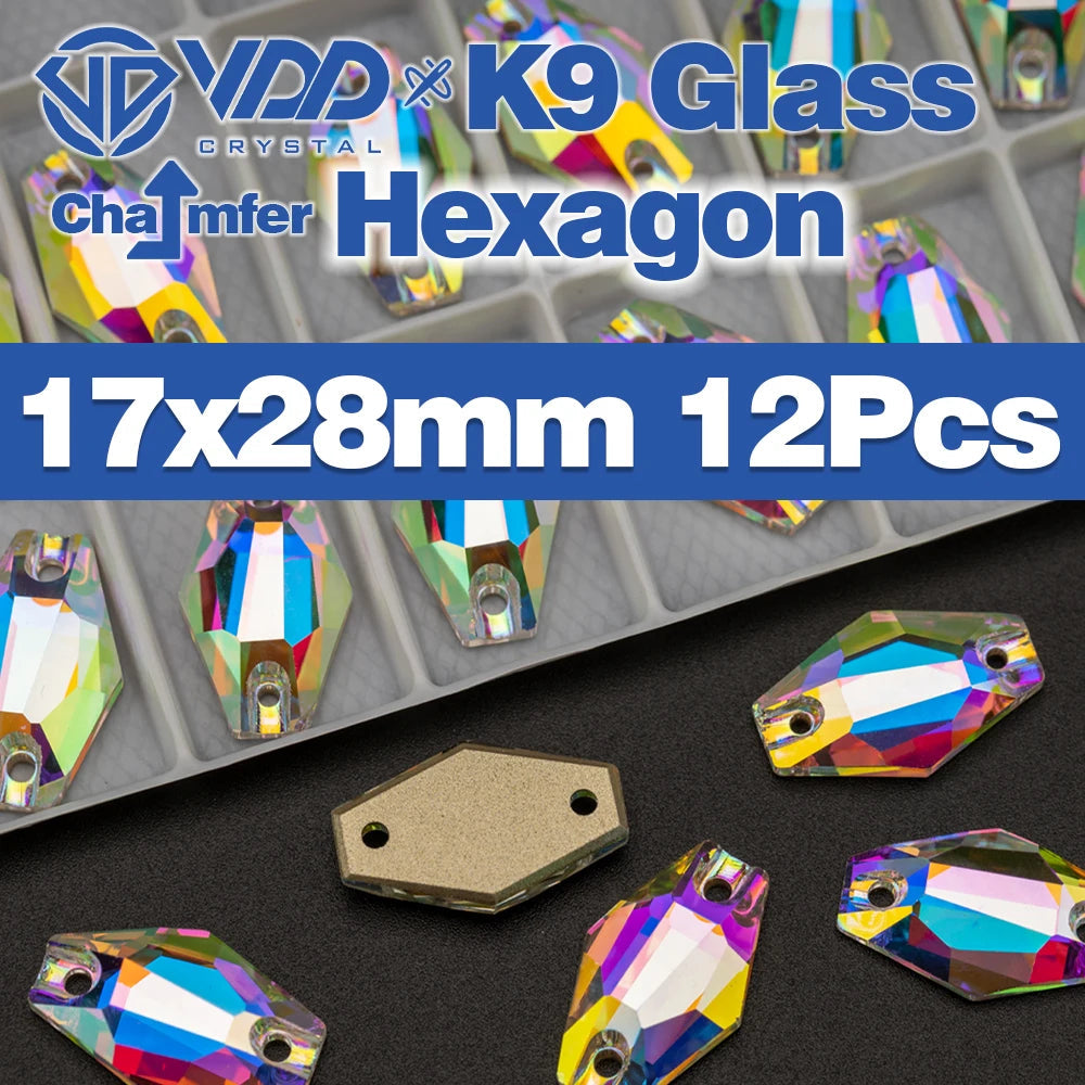 VDD Chamfer AAAAA Top Quality K9 Glass Sew On Rhinestones Sewing Crystal AB Flatback Stone For Clothes Accessories Wedding Dress Good Vibrations