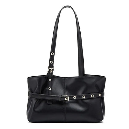 Women Shoulder Bag, Lazy Style New Versatile Large Capacity Fashion Single Shoulder Bag with Belt Decor for Commuter Good Vibrations