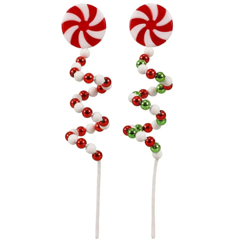 Christmas Candy Cane Decorations Christmas Tree Decoration Red White Lollipop Decoration Curved Candy Christmas Tree Stems Decor Good Vibrations