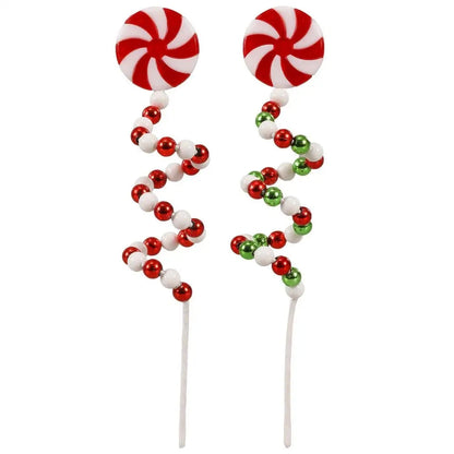 Christmas Candy Cane Decorations Christmas Tree Decoration Red White Lollipop Decoration Curved Candy Christmas Tree Stems Decor Good Vibrations