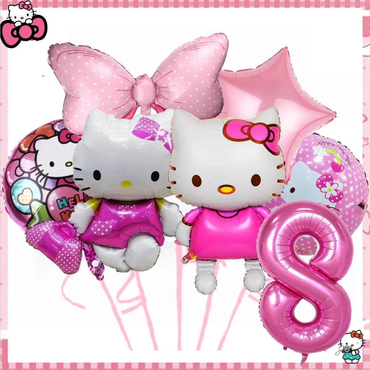Hello Kitty Birthday Party Decoration Disposable Tableware Cup Plate Tablecloth Balloons Baby Shower Girls Party favors Supplies Good Vibrations