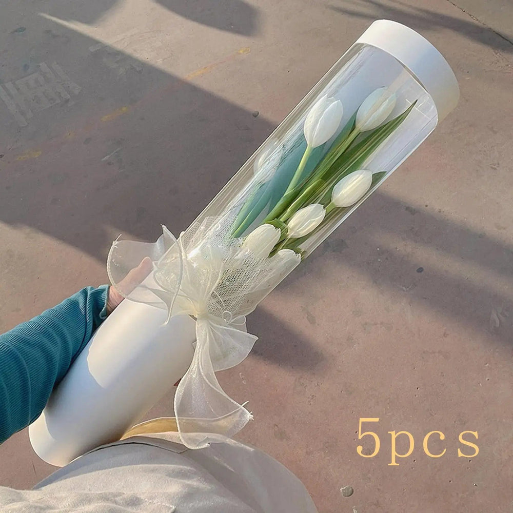 5Pcs Elegant Bouquet Gift Box Set Premium Paper Bouquet Bags for Wedding Valentine's Day Engagement Bridal Shower Birthday Party Good Vibrations