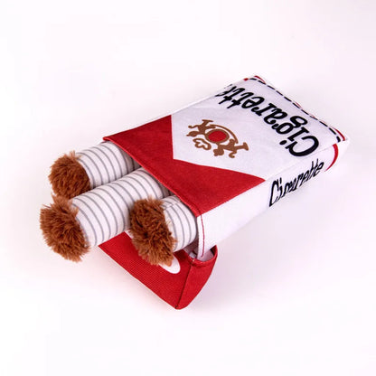 Cigarettes Dog Toy Imitation Cigar Chew Toy Interactive Plush Dog Chew Toy Funny Stuffed Dog Toys Novelty for Chewing Teething Good Vibrations