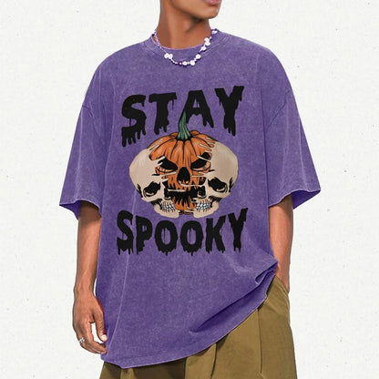 Neutral Style Retro Outfit T-Shirt Pure Cotton High Quality Pumpkin Letter Graphic Printing Fashion Trend Loose Short Sleeves Good Vibrations