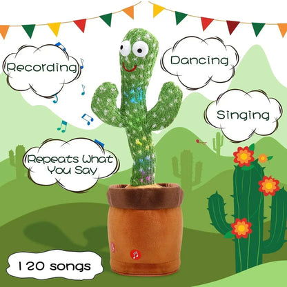 Talking Cactus Toy with LED 120 English Songs Singing Musical Toys Repeat What You Say Suitable for Babies and Toddlers Good Vibrations