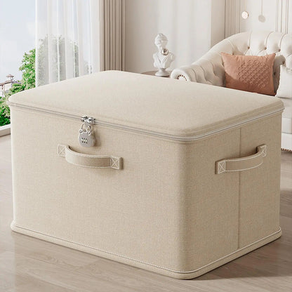 Large Storage Box with Lock Stackable Storage Container Secure with Handle Locking Organizing Bin Washable Shelf Baskets for Good Vibrations