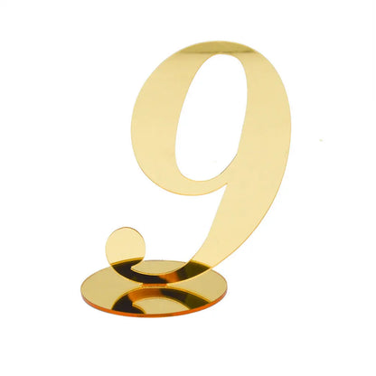 1PC Gold Silver Table Number with Holder Elegant Mirror Table Number Sign Seat Card For Wedding Birthday Party Anniversary Event Good Vibrations