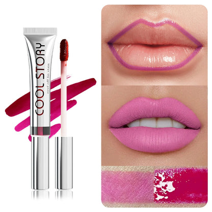 coolstory9 color tearing lip glaze matte long lasting color retention peelable lip liner lipstick non-stick cup lip color Good Vibrations