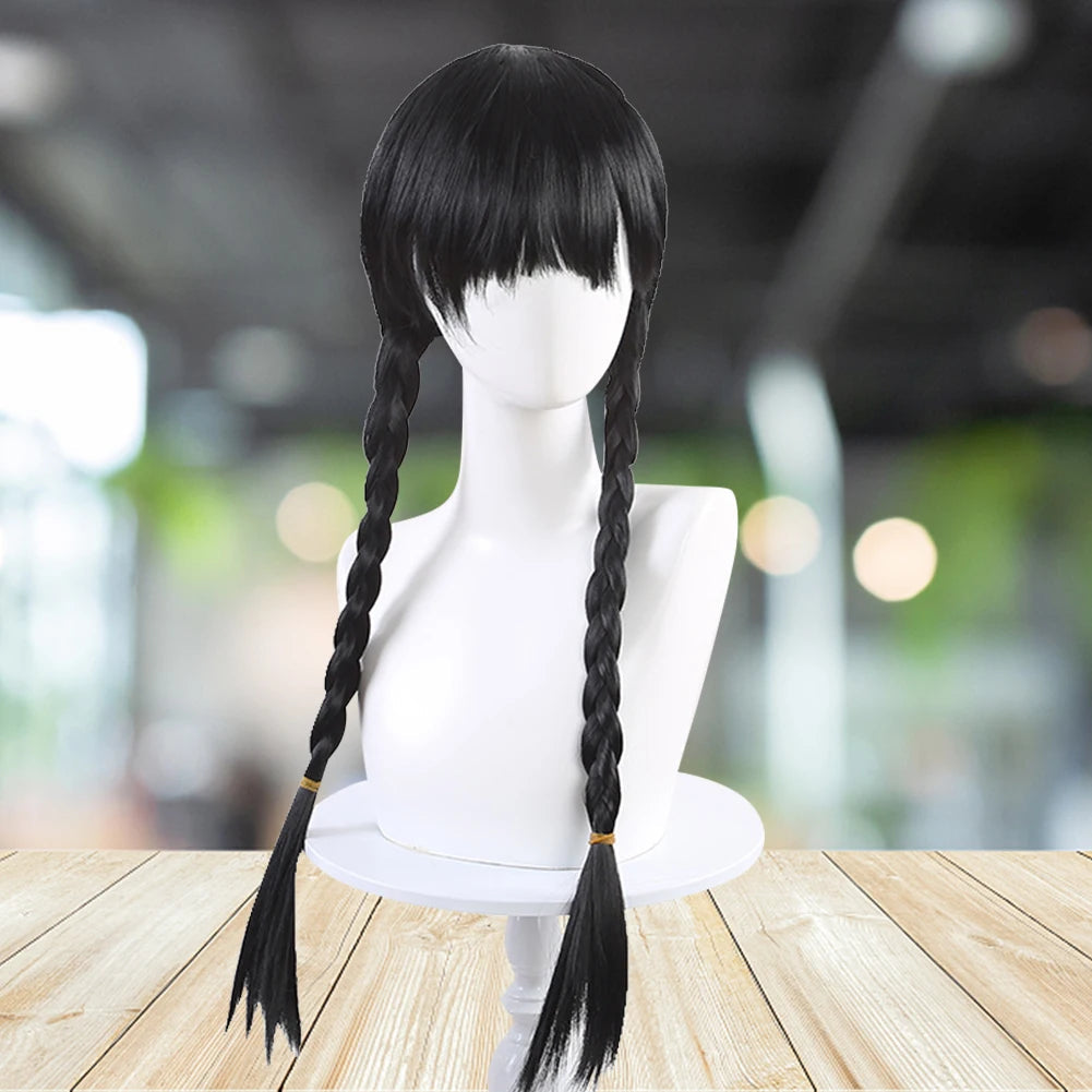Girls Princess Cosplay Wigs Birthday Gift Wednesday Barbi Little Mermaid Hair Braid Wigs Kids Halloween Party Accessorie Good Vibrations