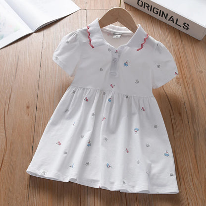Girls Clothes 2025 New Summer Princess Dresses Short Sleeve Kids Dress Baby Dresses for Children Clothing 2-6Y Good Vibrations