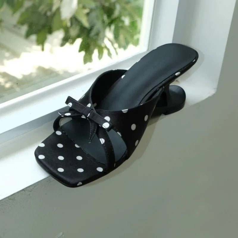 2026 New High Heel Wave Point Sandals Women Ins Elegant Woman Slippers Summer Fashion Comfort Hollowed-out Heels Slippers 554 Good Vibrations