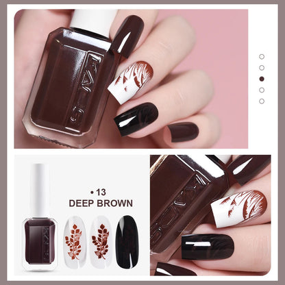 KADS 24 Colors Stamping Nail Polish Black White Gold Silver Nail Art Printing Varnish for Stamp Plate Nail Polish Lacquers Good Vibrations