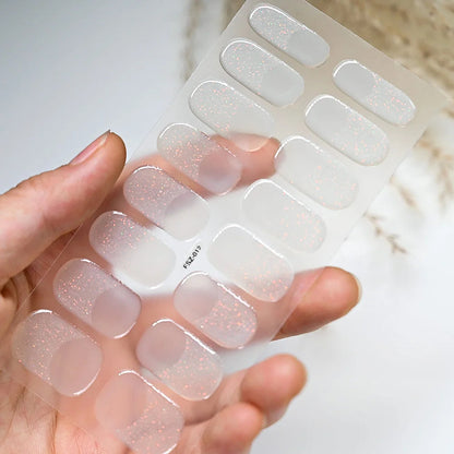 UV Semi-Cured Gel Nail Wraps Stickers Strips French Long Lasting Full Cover LED Gel Semi Cured Nail Sliders For Nail Extension & Good Vibrations