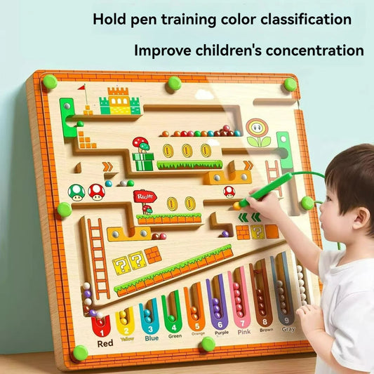 Children's Magnetic Maze Walking Ball Baby Concentration Training, Writing Logic Thinking 3 year Old Early Education Puzzle To Good Vibrations