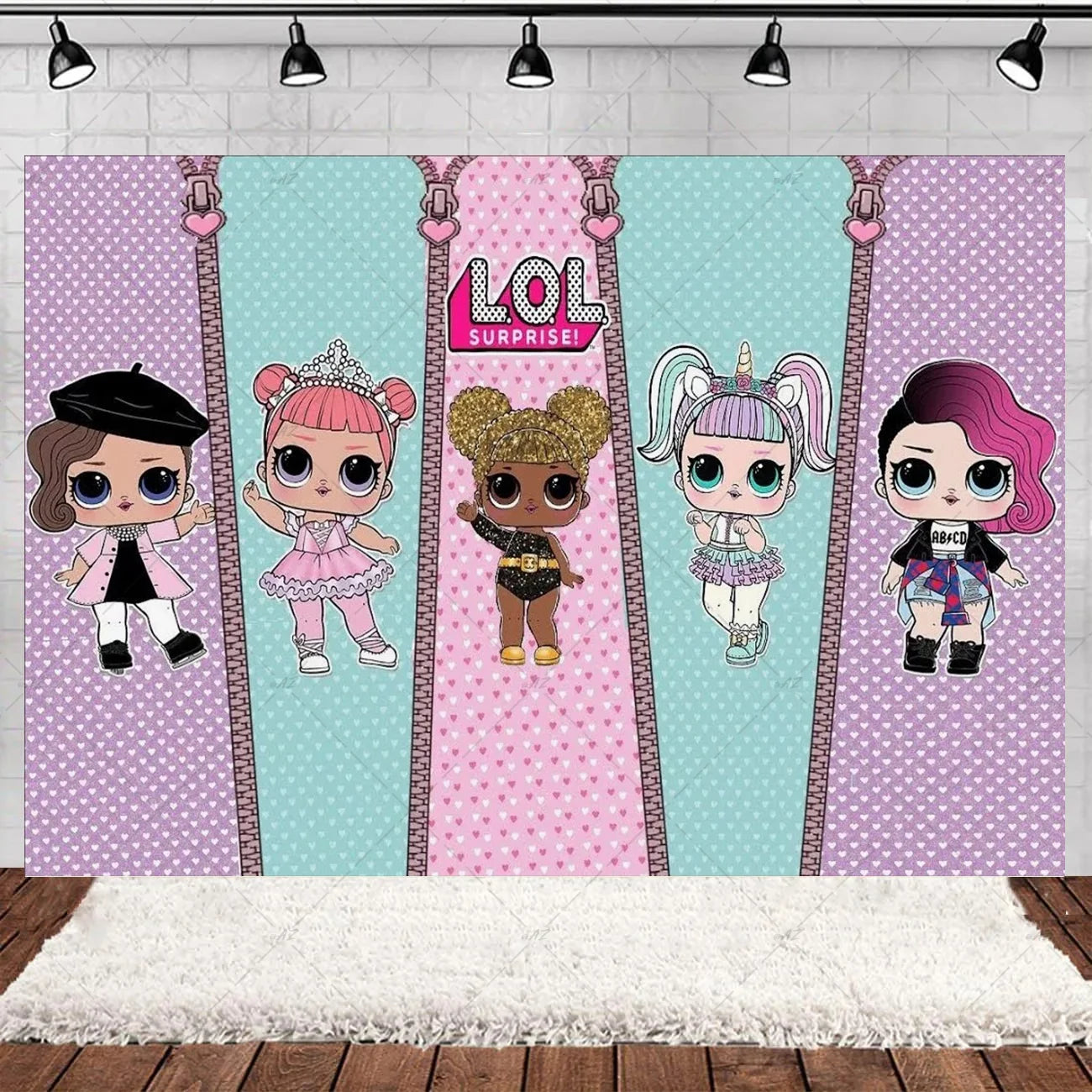 Girl Surprise Theme Backdrop Cute Shiny Doll Birthday Party Decoration Pink Latex Balloon Disposable Tableware Plate Cake Topper Good Vibrations