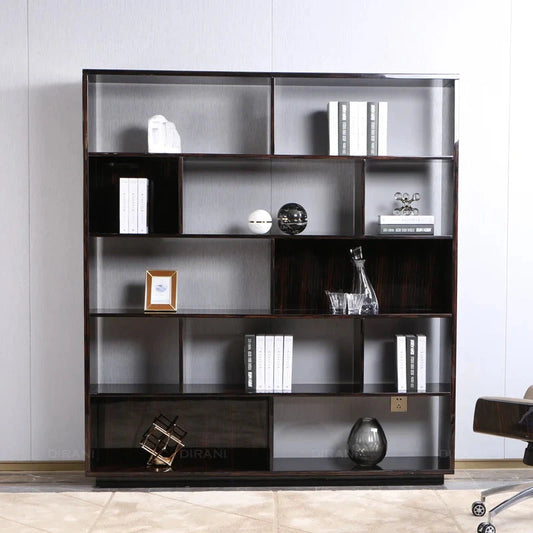 Bookrack Home Study Room Black Wooden Bookshelf Book Shelf Luxury Modern Office Simple Bookcases Good Vibrations