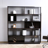 Bookrack Home Study Room Black Wooden Bookshelf Book Shelf Luxury Modern Office Simple Bookcases Good Vibrations