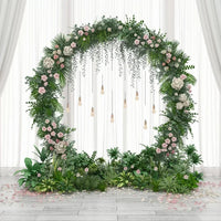 7ft(210cm) Wedding Decoration Backdrop Stand Round Photography Backdrops Outdoor Background Frame Balloon Arch Collapsible Shelf Good Vibrations