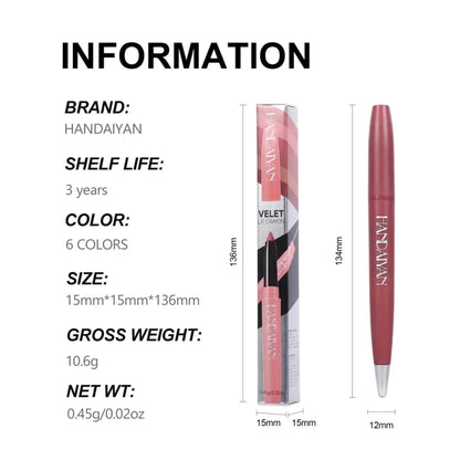 Long Wearing Matte Lipliner Set 6 Colors Creamy Texture Lip Defining Pencil Easy Glide Non Fading Makeup Must Have Good Vibrations