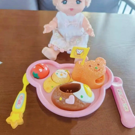 Fun Bear Box Food Feeding Toys Role Play Kitchen Toys Play House Toys Early Education Simulated Pudding Feeding Set Good Vibrations
