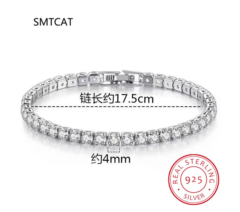 Charm Bracelet For Women High Quality S925 Silver Platinum Plated Moissanite Bracelet Sparkling Personality Wedding Jewelry Gift Good Vibrations