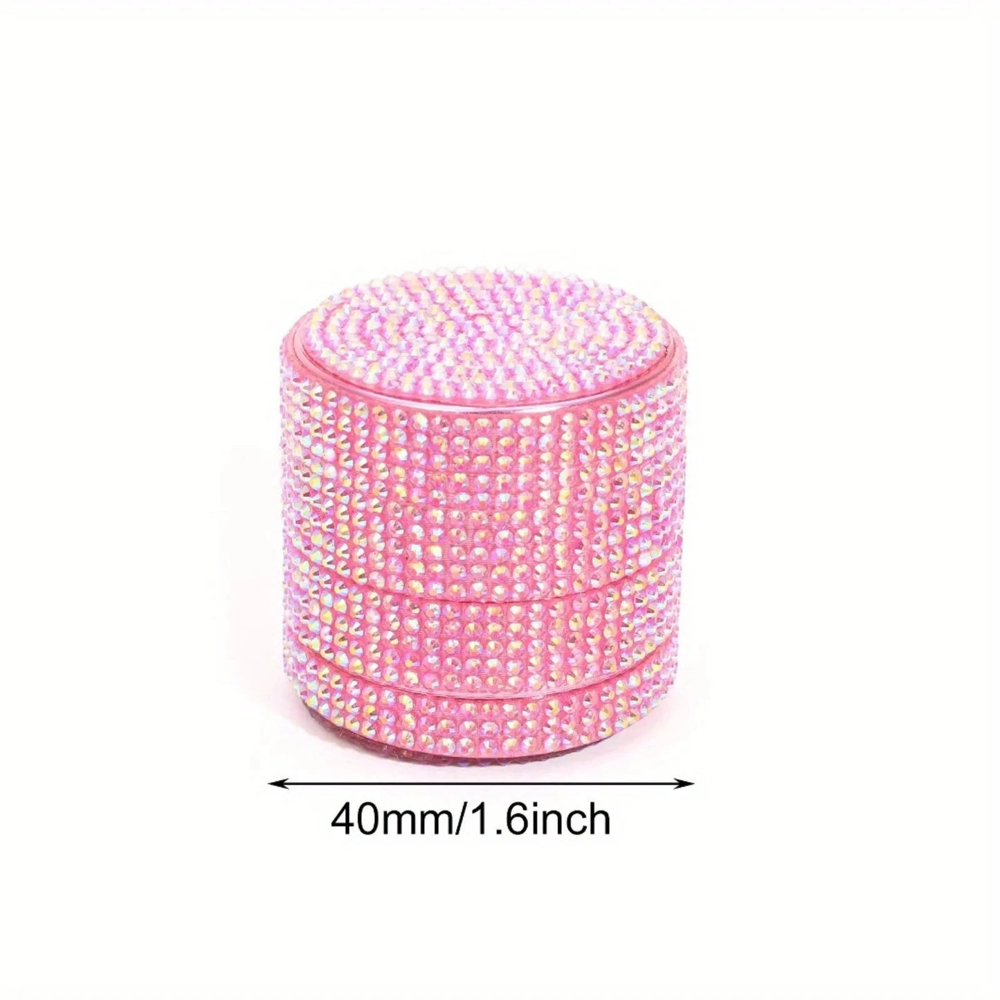 Pink Rhinestone Herb Grinder – 4-Layer Bling Crystal Grinder-40mm Good Vibrations Adult Super Store