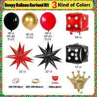 Casino Party Theme Dice Balloon Set, Crown Starburst Balloon, Suitable for Casino Decoration and Birthday Parties Good Vibrations