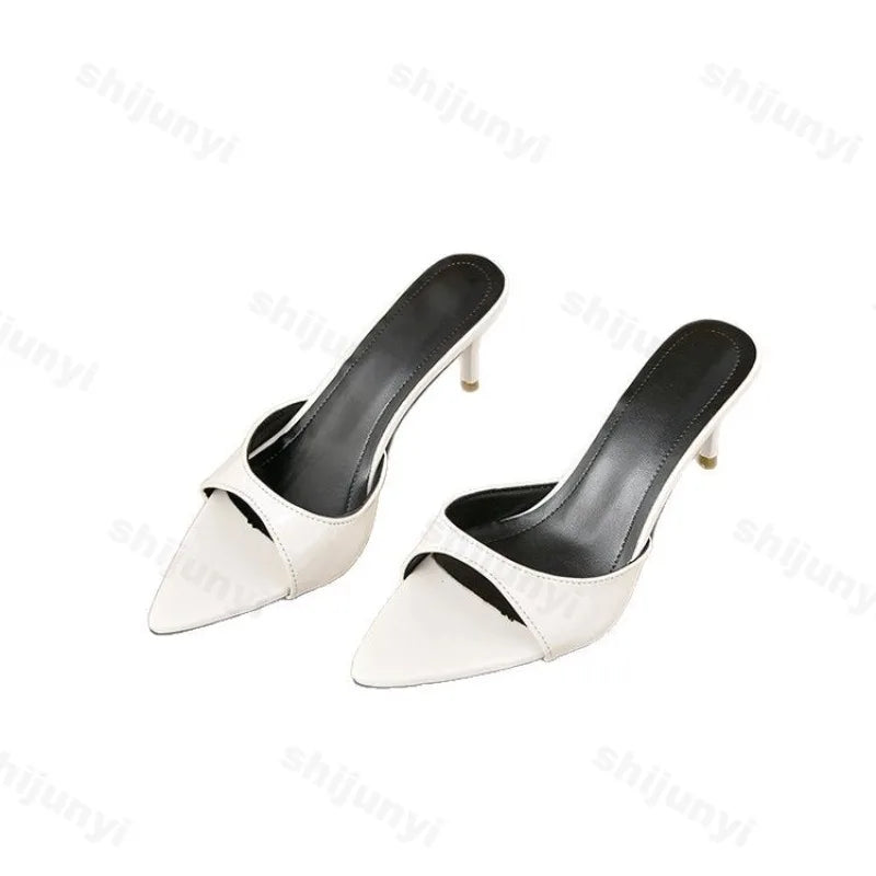 Women's High Heels Summer Slippers Women Sandals Fashion Classic Pointy Open Toe Stiletto Heels Sexy 2025 High-heeled Slippers Good Vibrations