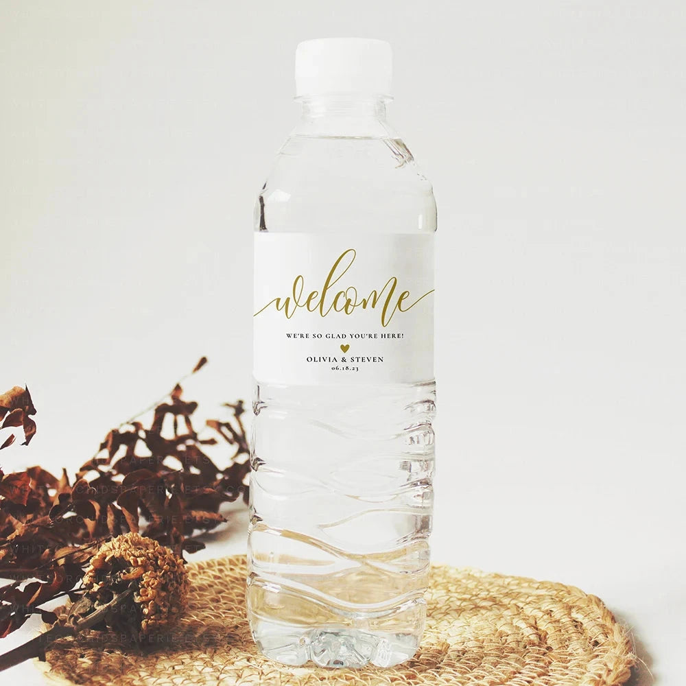 Personalized Wedding Water Bottle Label Birthday Party Thank You Water Bottle Sticker Bridal Shower Welcome Gift Wedding Decor Good Vibrations
