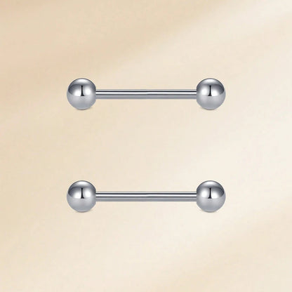 1pair 14G Stainless Steel Straight Barbell - Tongue & Nipple Rings For Women & Men - Length 12-18mm - Piercing Jewelry Good Vibrations