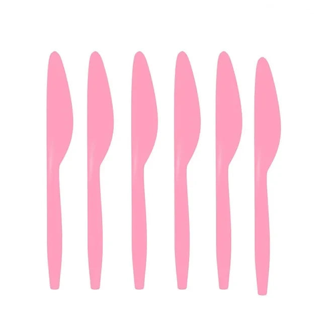 Solid Color Party Set Light Pink Tableware Paper Cup Paper Plate Tablecloth Wedding Birthday Bride Party Supplies Decorations Good Vibrations