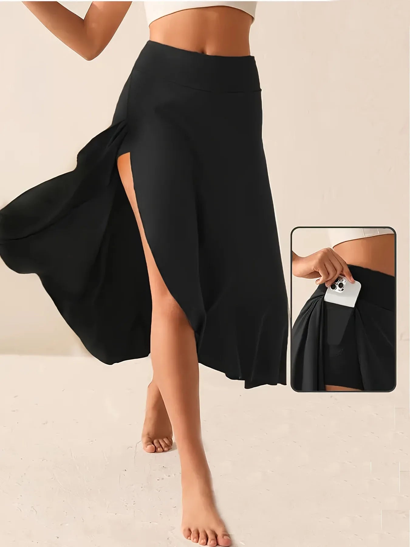 European and American women's dress with irregular temperament, elegant and fashionable solid color skirt Good Vibrations